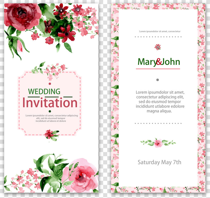 Flower Lace Wedding Invitations Watercolor Vector Invitation   Wedding Invitation Letter Background  HD Png DownloadTransparent PNG