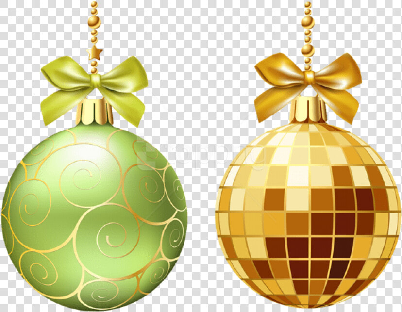 Transparent Christmas Ornament Clip Art   Yellow Green Christmas Balls  HD Png DownloadTransparent PNG