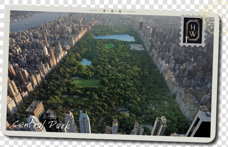 A Postcard Of An Aerial View Of Central Park In New   紐約 中央 公園  HD Png DownloadTransparent PNG