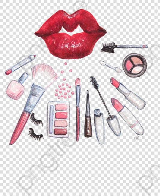 Transparent Makeup Clipart Png   Simple Makeup Brush Drawing  Png DownloadTransparent PNG