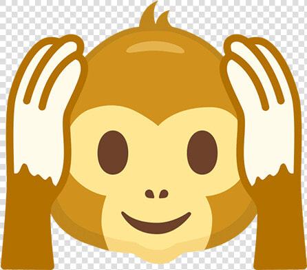  monkey  emoji  funny  cute  hear  ears  listen   Cartoon  HD Png DownloadTransparent PNG