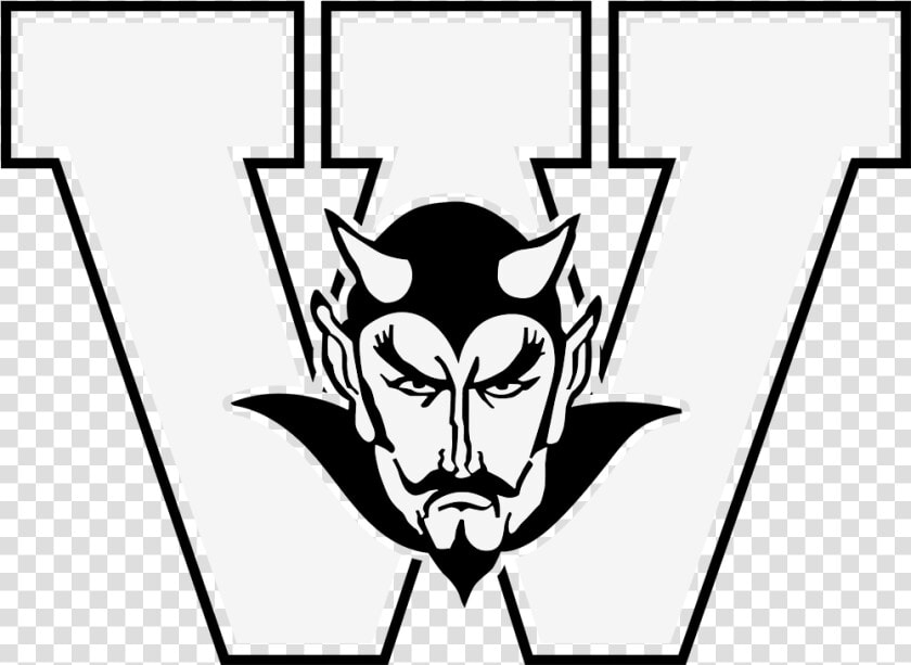 Blue Devil Black  amp  White   Evanston Wyoming Red Devils  HD Png DownloadTransparent PNG