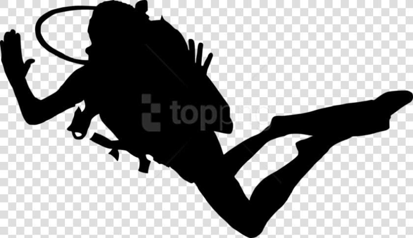 Silhouette black And Art monochrome art   Scuba Diving Clipart Transparent  HD Png DownloadTransparent PNG