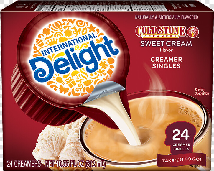 Cold Stone Creamery Sweet Cream Creamer Singles   Delight Coffee Creamer  HD Png DownloadTransparent PNG