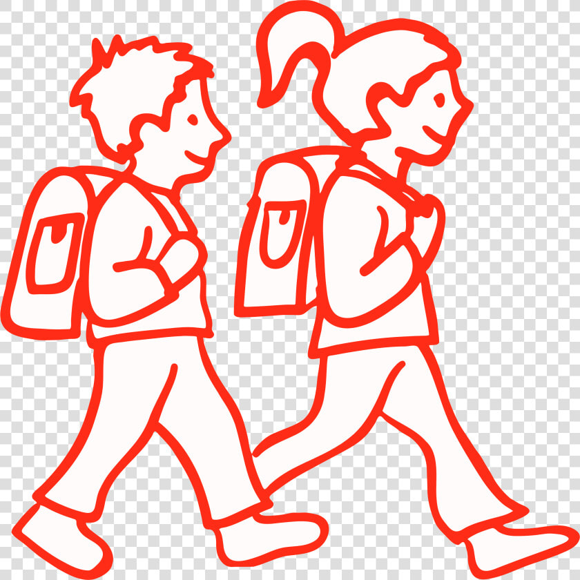 Boy And Girl Students Clip Arts   School Student Line Art  HD Png DownloadTransparent PNG