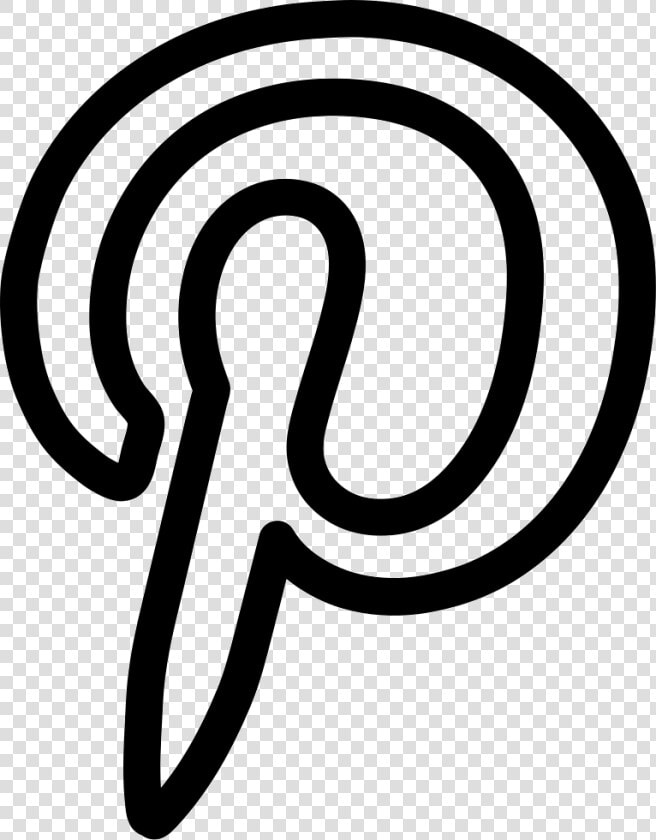 Pinterest Outlined Logo   Vector White Pinterest Logo  HD Png DownloadTransparent PNG