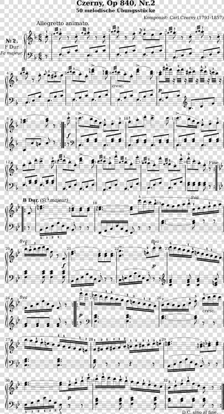 Carl Czerny  Op 840  Nr   Sheet Music  HD Png DownloadTransparent PNG