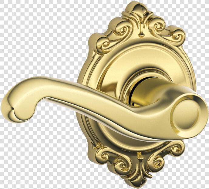 Flair Lever With Brookshire Trim Hall  amp  Closet Lock   Door Handle  HD Png DownloadTransparent PNG