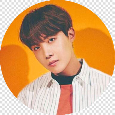 Bts Jung Hoseok Orange Circle Sticker 🧡🖤   J Hope In Yellow  HD Png DownloadTransparent PNG