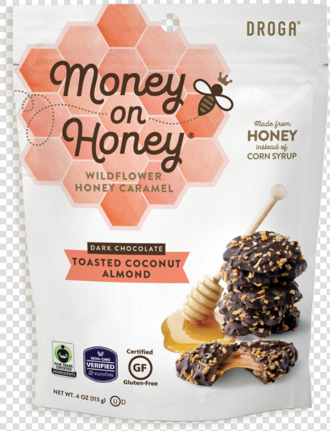 Droga Chocolates   Money On Honey Dark Chocolate  HD Png DownloadTransparent PNG