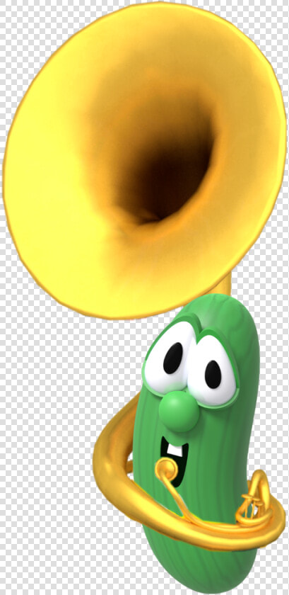 Larry The Cucumber Playing The Tuba Gif   Transparent   Veggie Tales Larry Tuba  HD Png DownloadTransparent PNG