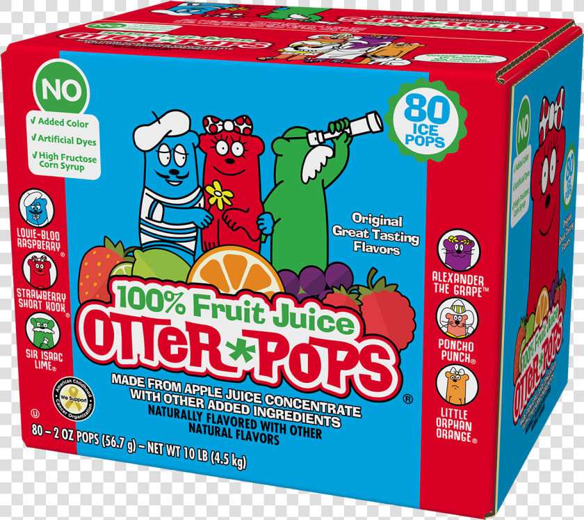 80 Ct 2 Oz 100  Fruit Juice Colorless Ice Pops   Otter Pops Organic  HD Png DownloadTransparent PNG