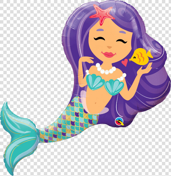 Globo Metálico Sirenita   Sirena Qualatex  HD Png DownloadTransparent PNG