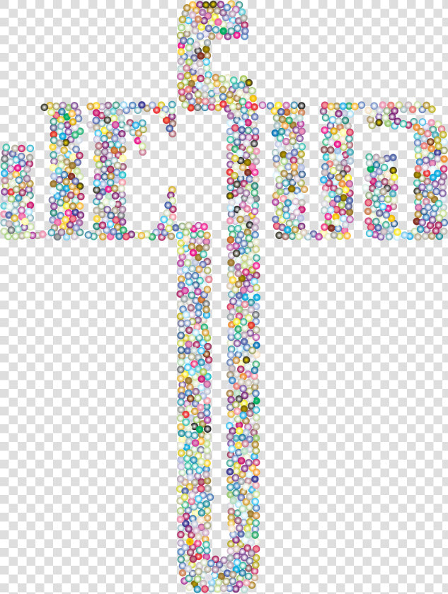 Prismatic Jesus Cross Typography Dots No Background   Cross Png Transparent Christian Cross Background  Png DownloadTransparent PNG