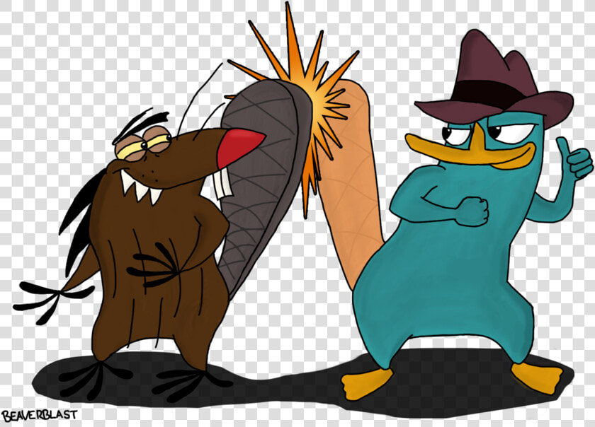 Beaver tail Slap Colored By Beaverblast On Clipart   Perry The Platypus And Beaver  HD Png DownloadTransparent PNG