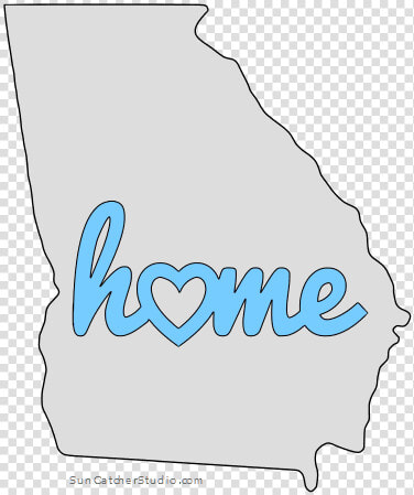 Georgia Home Heart Stencil Pattern Template Shape State   Poster  HD Png DownloadTransparent PNG