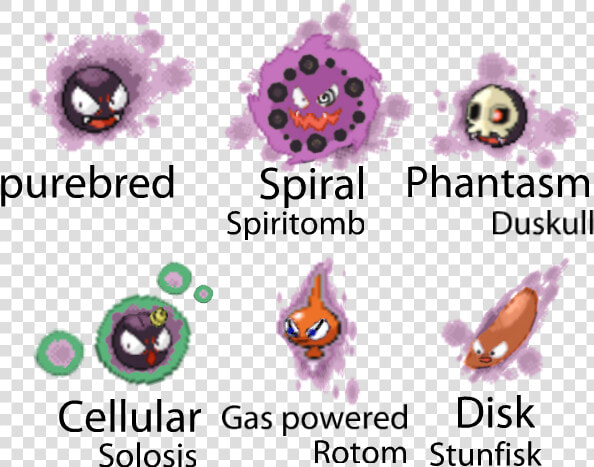 Gastly Variations Also Known As Fused Ghost Babies   Invertebrate  HD Png DownloadTransparent PNG