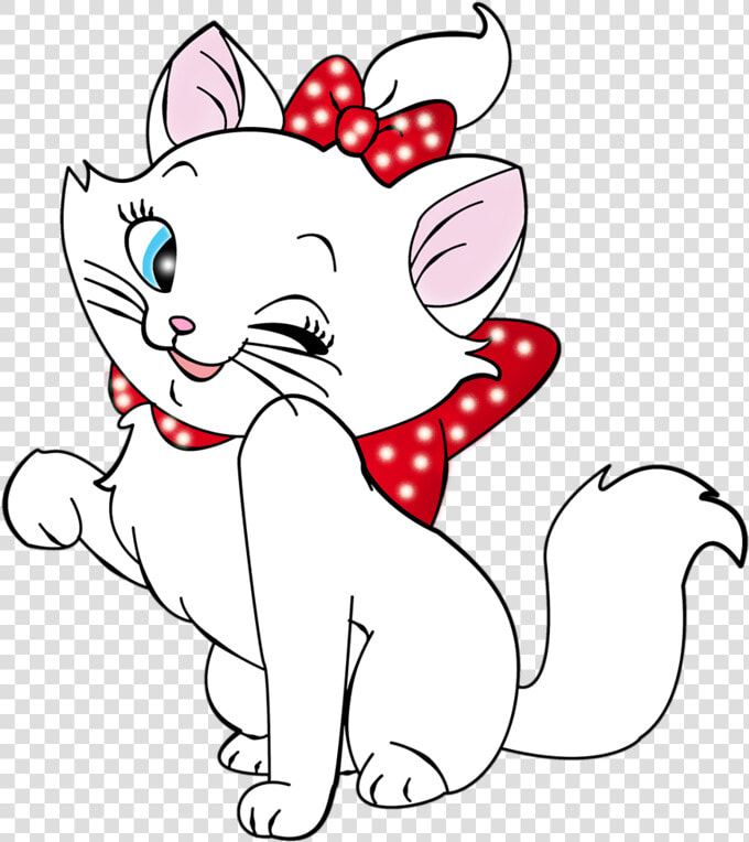 Kitten Cartoon  Gata Marie  Disney Clipart  Cat Clipart    Pink White Cat Cartoon  HD Png DownloadTransparent PNG