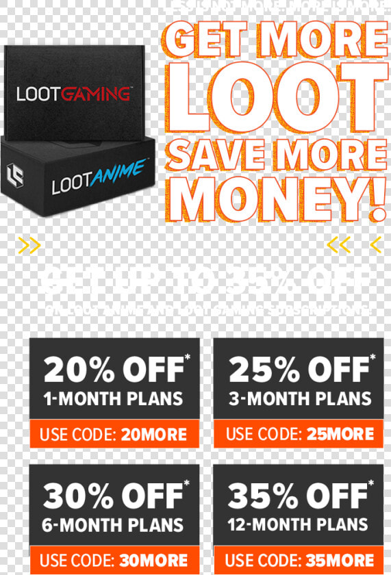 Save Up To 35  On Loot Anime And Loot Gaming Subscriptions   Graphic Design  HD Png DownloadTransparent PNG