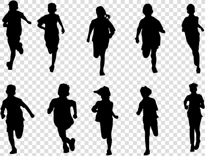 Portable Network Graphics Silhouette Clip Art Vector   Kids Running Silhouette  HD Png DownloadTransparent PNG