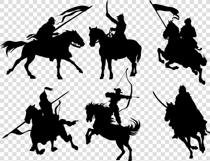 Euclidean Vector Horse Silhouette Illustration   Warrior On Horse Silhouette  HD Png DownloadTransparent PNG