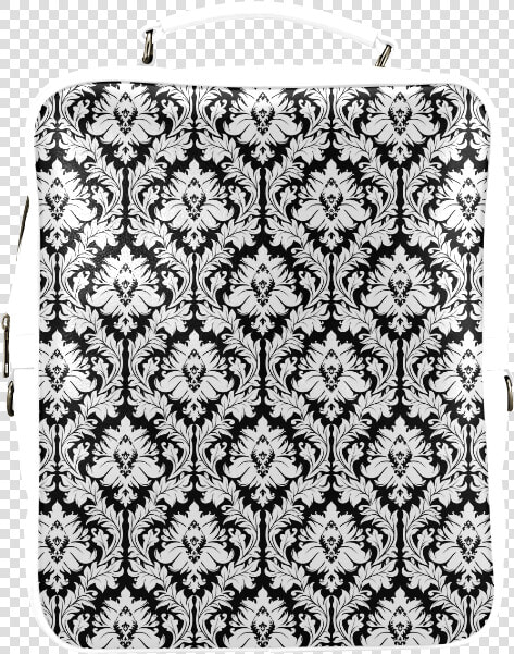 Damask Pattern Black And White Square Backpack   Shoulder Bag  HD Png DownloadTransparent PNG