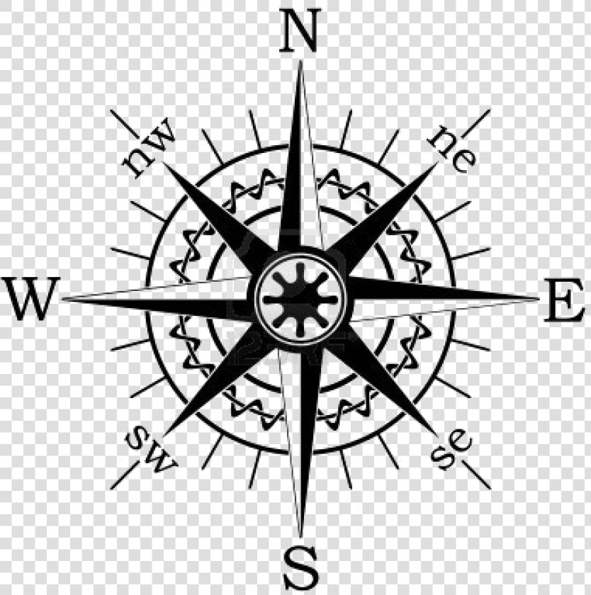 North Compass Rose   Black And White Compass Vector  HD Png DownloadTransparent PNG