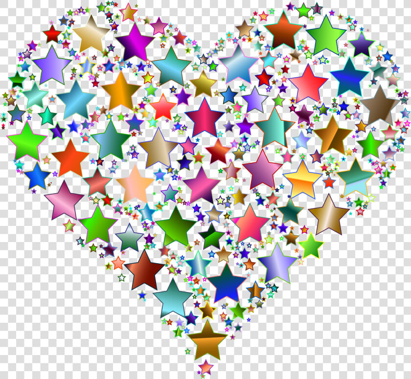 Colorful Heart Stars 9 Variation 2 No Background Clip   Colorful Heart And Star  HD Png DownloadTransparent PNG