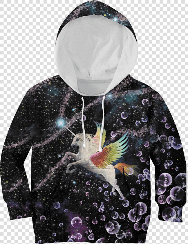 Gearhuman 3d Magical Unicorn Flying Into Galaxy Custom   Hoodie  HD Png DownloadTransparent PNG