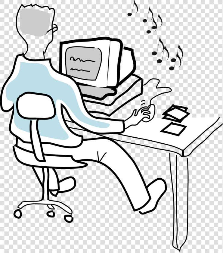 Computer User Burning Music Cds Svg Clip Arts   Clipart Listening To Music With Computer  HD Png DownloadTransparent PNG