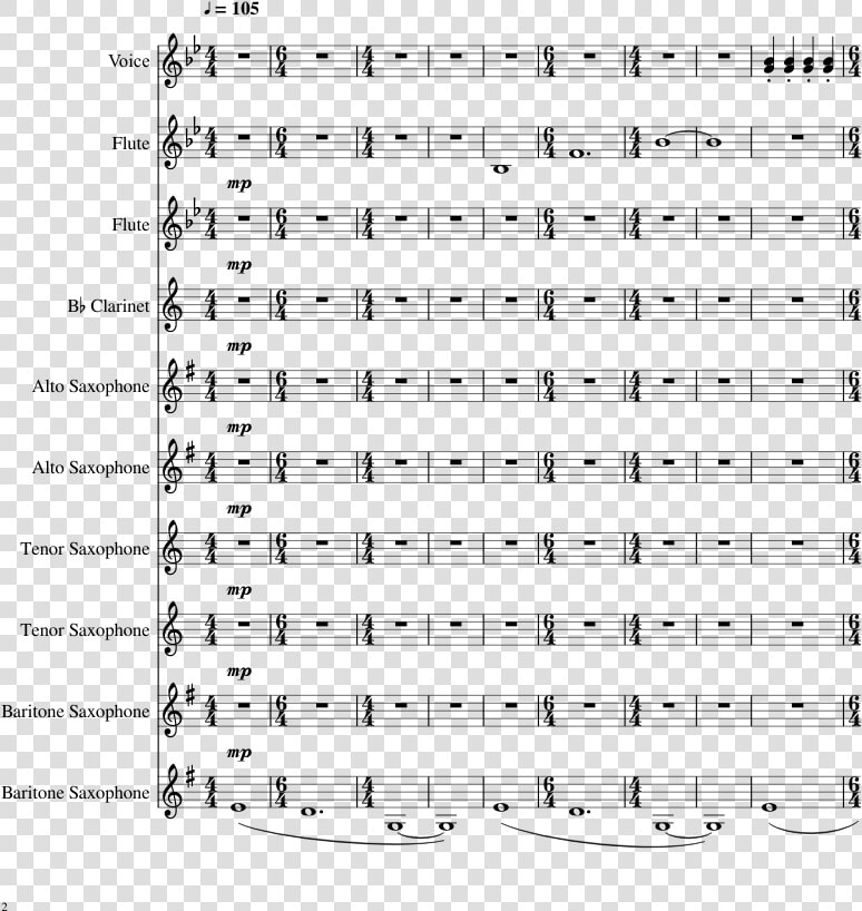 E Mc2 Sheet Music 2 Of 62 Pages   Guilty Crown Flute Sheet  HD Png DownloadTransparent PNG