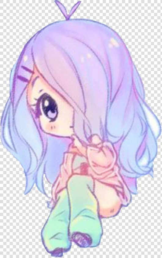  chibigirl  chibi  girl  cute  purple  pastel  lavender   Kawaii Drawings Chibi Girl  HD Png DownloadTransparent PNG