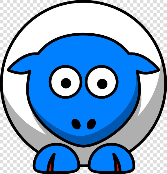 Sheep Looking Straight White With Bright Blue Face   Fat Cartoon Sheep  HD Png DownloadTransparent PNG