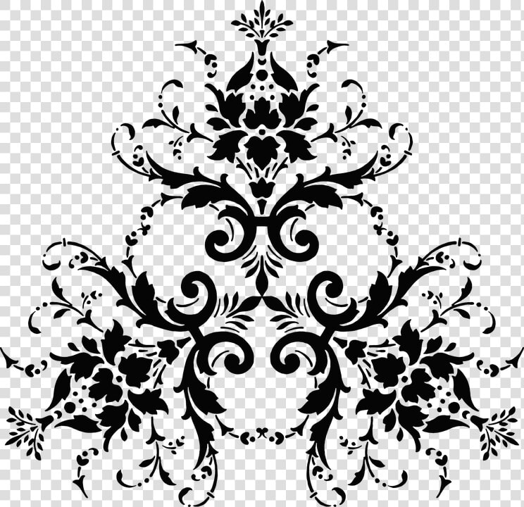 Damask  Floral  Flower  Flourish  Decorative   Black White Damask Background  HD Png DownloadTransparent PNG