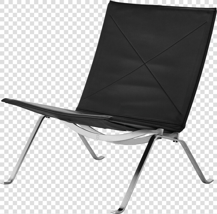 Pk22 Lounge Chair Poul Kjærholm Classic Black Leather   Pk22 Chair  HD Png DownloadTransparent PNG