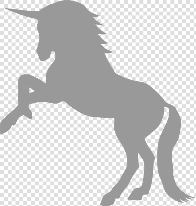 Unicorn  Gray  Myth  Mythological  Creature  Silhouette   Silhouette Unicorn Clipart  HD Png DownloadTransparent PNG