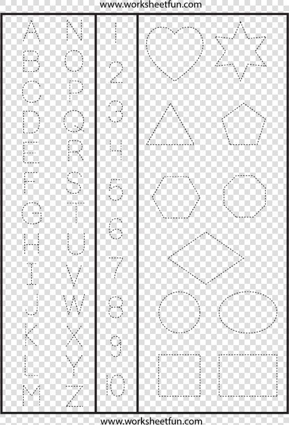 Banner Black And White Library Alphabet Drawing Shape   Tracing Letters And Shapes  HD Png DownloadTransparent PNG