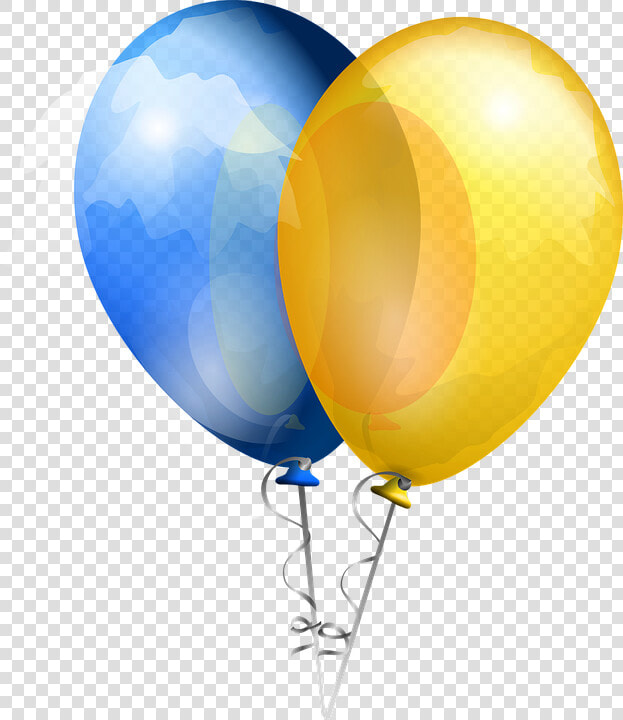 Balloons  Helium  Party  Decoration  Blue  Yellow   Blue And Yellow Balloons Clipart  HD Png DownloadTransparent PNG