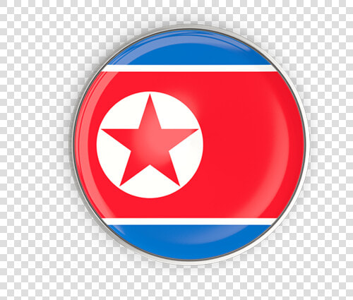 Round Button With Metal Frame   North Korea Flag Png  Transparent PngTransparent PNG