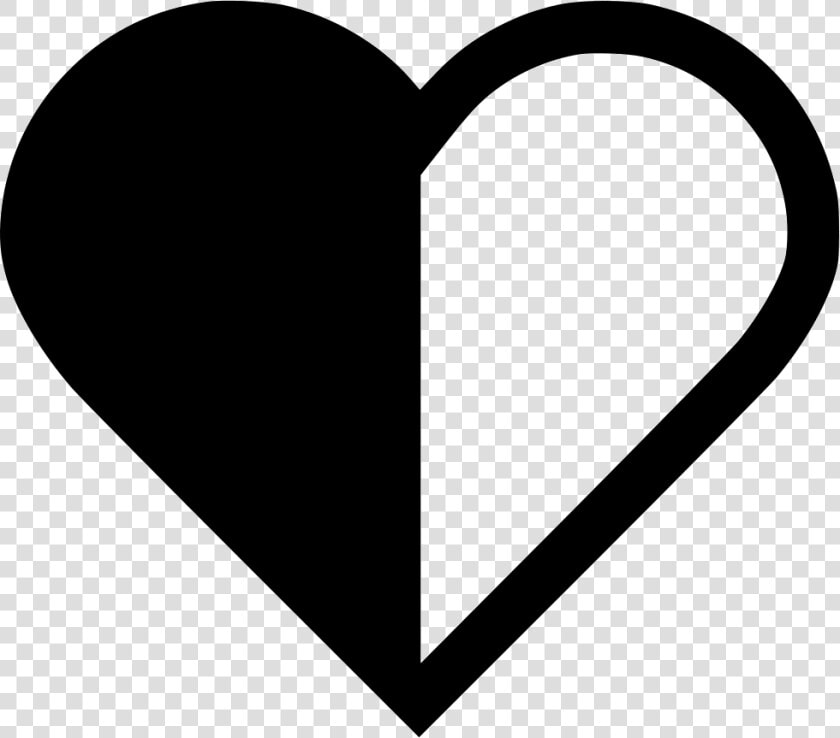 Half Svg Png Free   Half Black White Heart  Transparent PngTransparent PNG