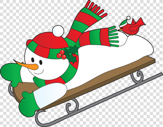 Snowman Clipart Craft   Snowman On A Sled  HD Png DownloadTransparent PNG