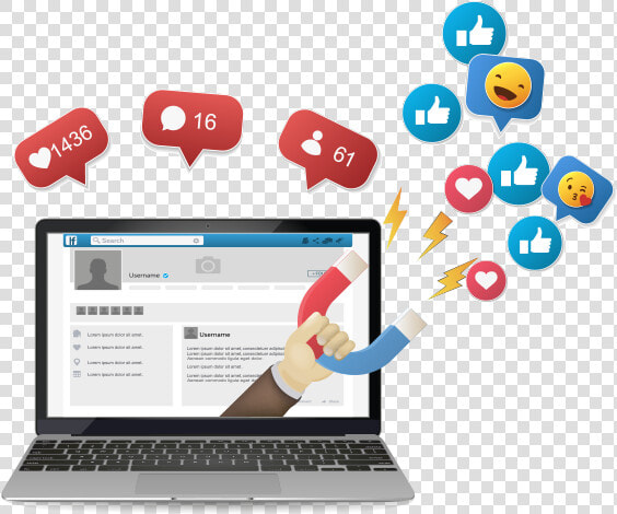 Social Media Advertising   Social Media Laptop Png  Transparent PngTransparent PNG