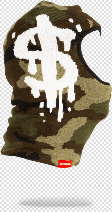 Sprayground  Camo Money Drip Ski Mask Ski Mask   Beanie  HD Png DownloadTransparent PNG