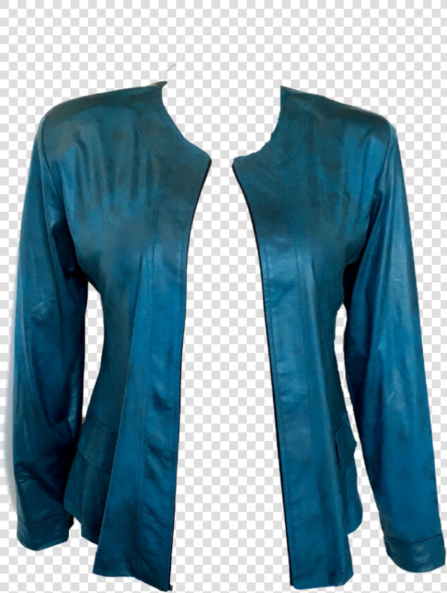 Vegan Leather Moto Jacket Teal   Leather Jacket  HD Png DownloadTransparent PNG