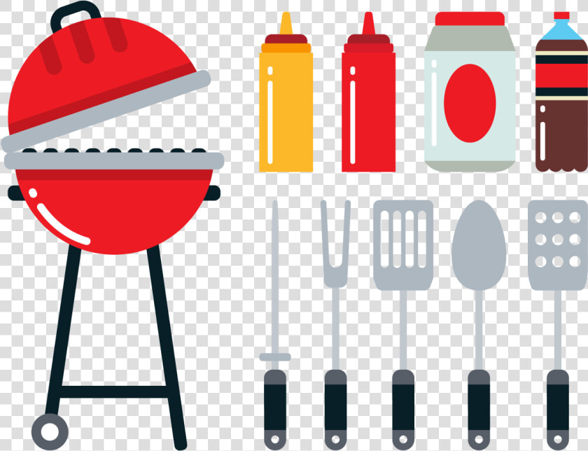 Barbecue Picnic Flat Design Icon   Bbq Grill Icons Color  HD Png DownloadTransparent PNG