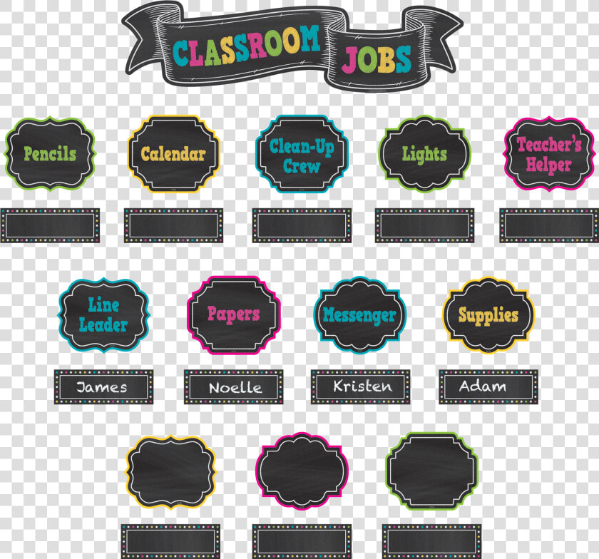 Chalkboard Brights Classroom Jobs Mini Bulletin Board   Classroom Jobs 6th Grade  HD Png DownloadTransparent PNG