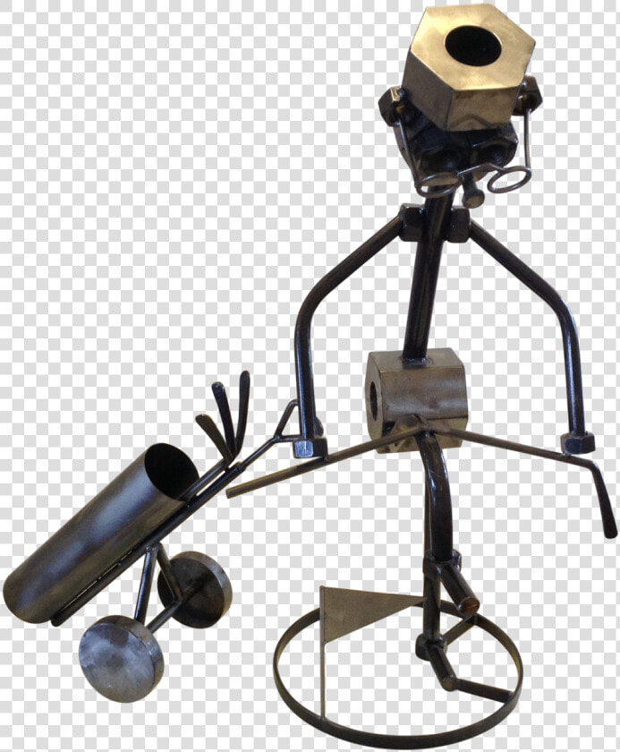 Giant Frustrated Golfer Metal Nuts And Bolts Sculpture   Camera  HD Png DownloadTransparent PNG