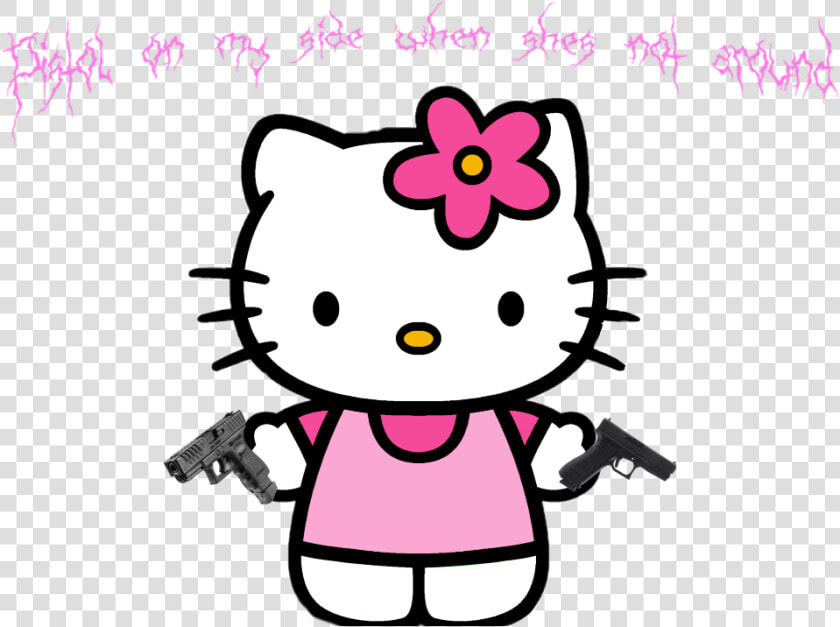 Lyrics Handgun Pistols Nsw Edit Hellokitty Guns Whatsmi   Hello Kitty  HD Png DownloadTransparent PNG