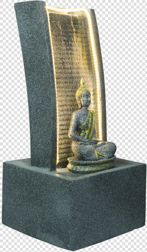 Slate Water Fountain With Lord Buddha Statue Small   Small Fountain In Living Room  HD Png DownloadTransparent PNG