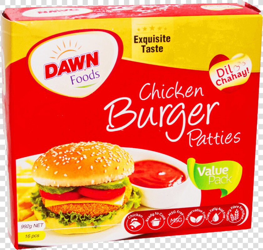 Dawn Chicken Burger Patties 16 Pcs Pack 992 Gm   Burger Patty Packs  HD Png DownloadTransparent PNG